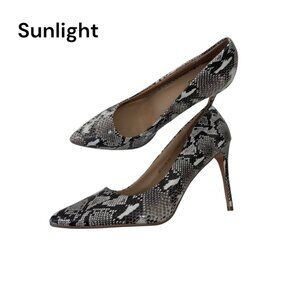 IDIFU Fashion Faux Leather Snake-Print Pointed-Toe High Heels Women SZ 11